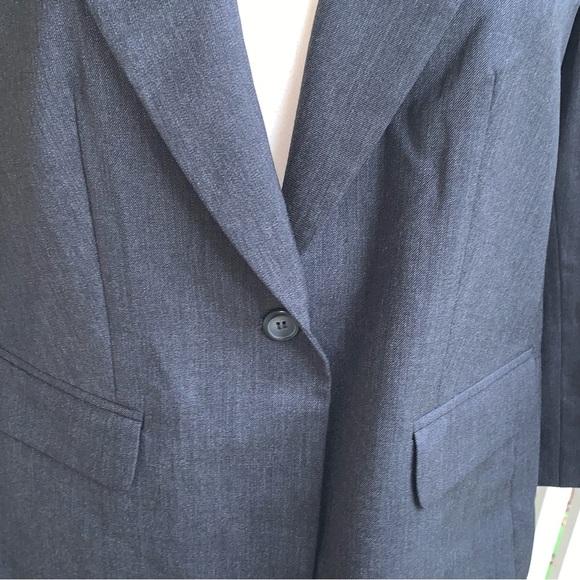 Pendleton Blazer Jacket Virgin Wool Charcoal Gray One Button Womens Plus 18W - Picture 6 of 9